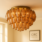 Chiara Smoke Glass Flushmount 22"